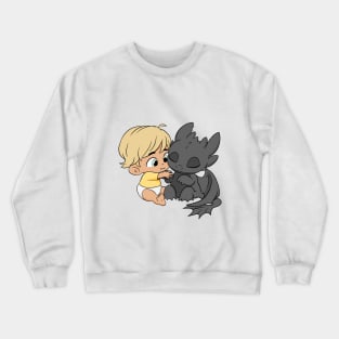 Best friend forever, baby dragon Toothless, baby boy with dragon, my first birthday Crewneck Sweatshirt